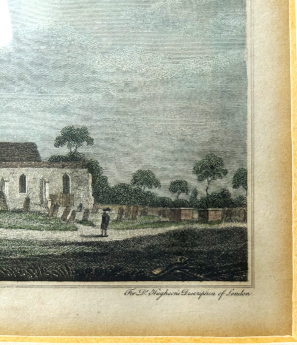 A handsome Georgian hand coloured engraving of Walthamstow Church, London. View VII