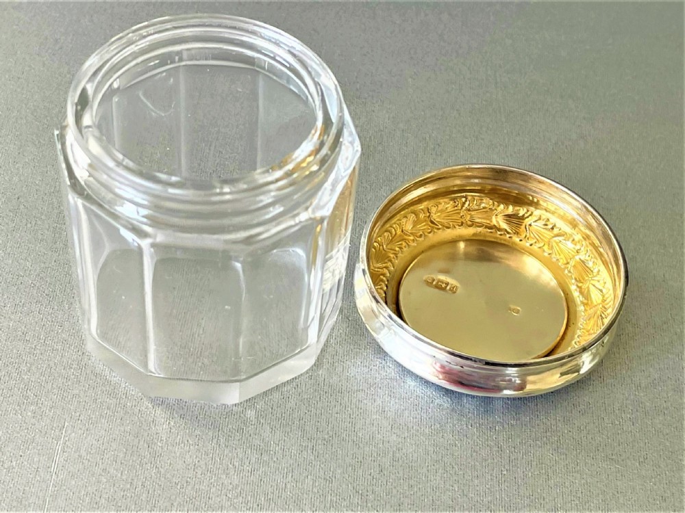 An eye catching silver & guilloche enamel lidded vanity jar View VI