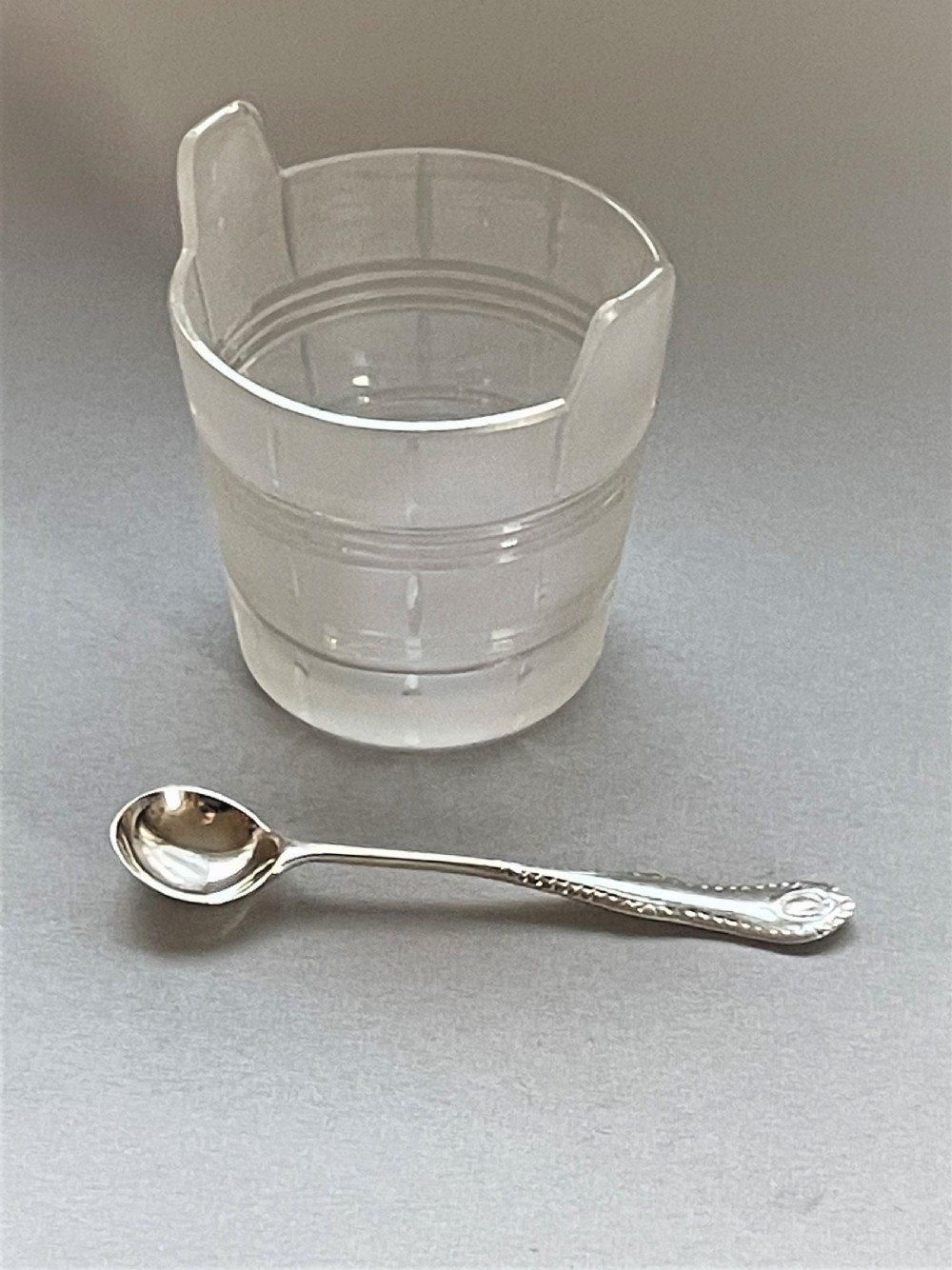 Novelty Victorian Condiment Tub & Silver Spoon