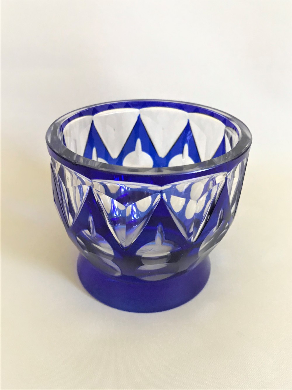 A Lovely Small Victorian Blue Cut Through Sugar Bowl