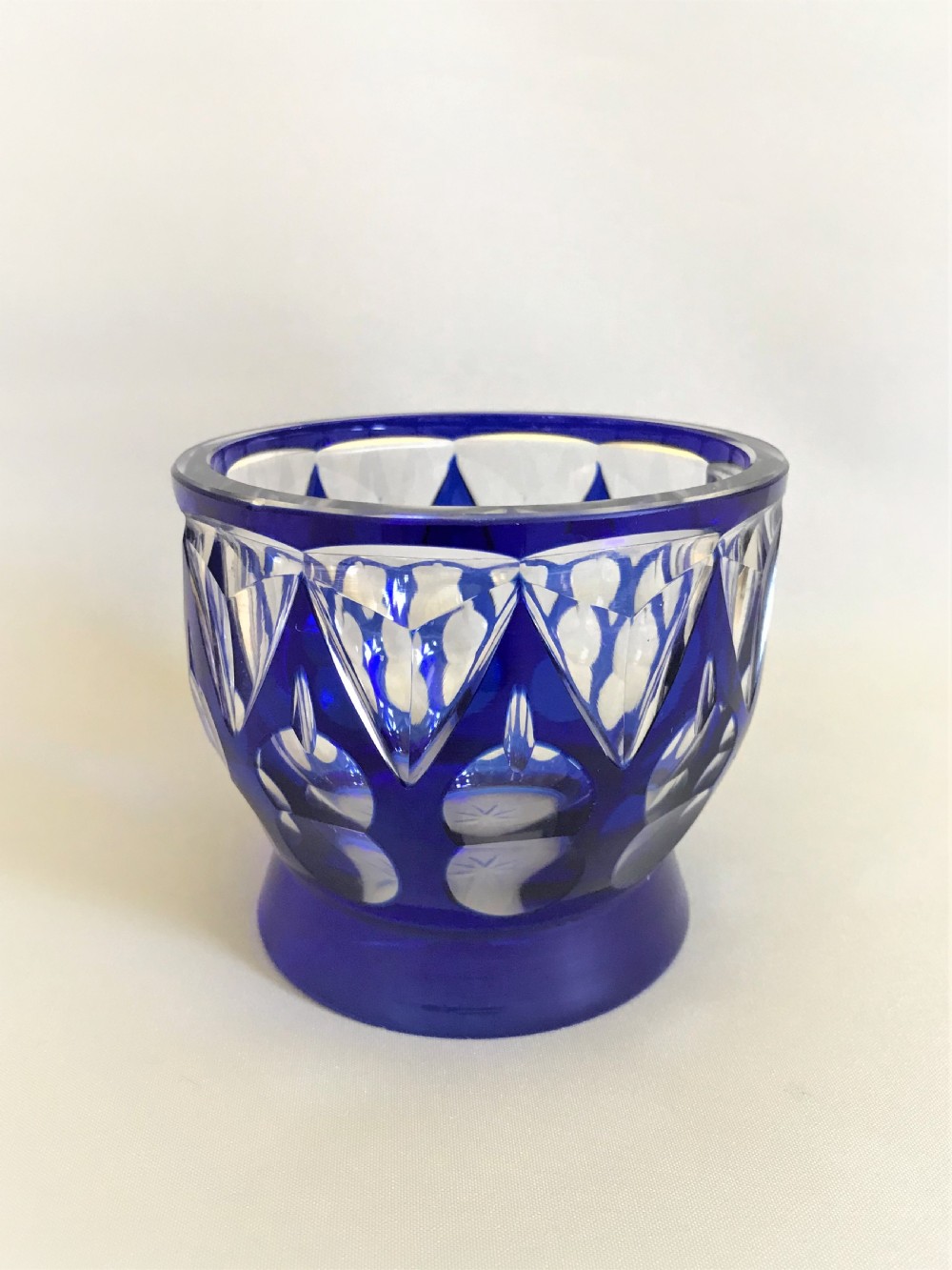 A Lovely Small Victorian Blue Cut Through Sugar Bowl View III