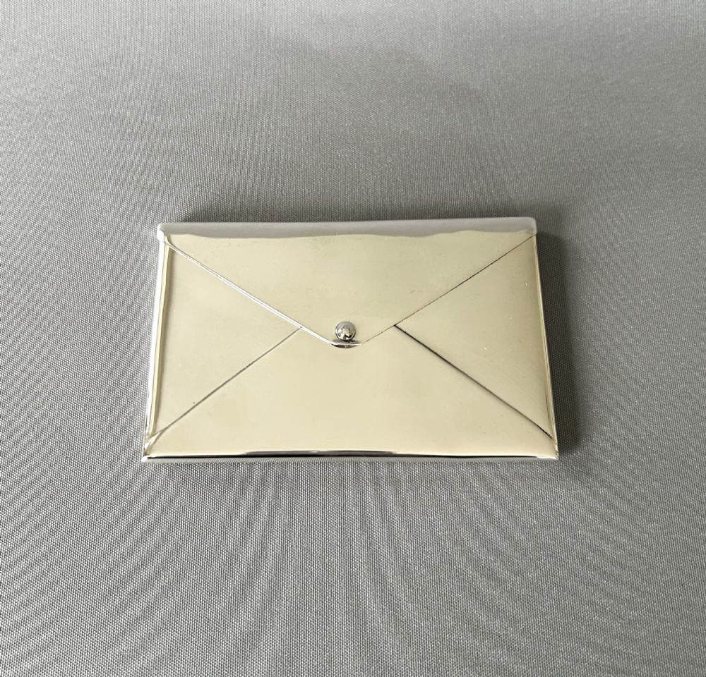 A fabulous novelty 'envelope' silver card case