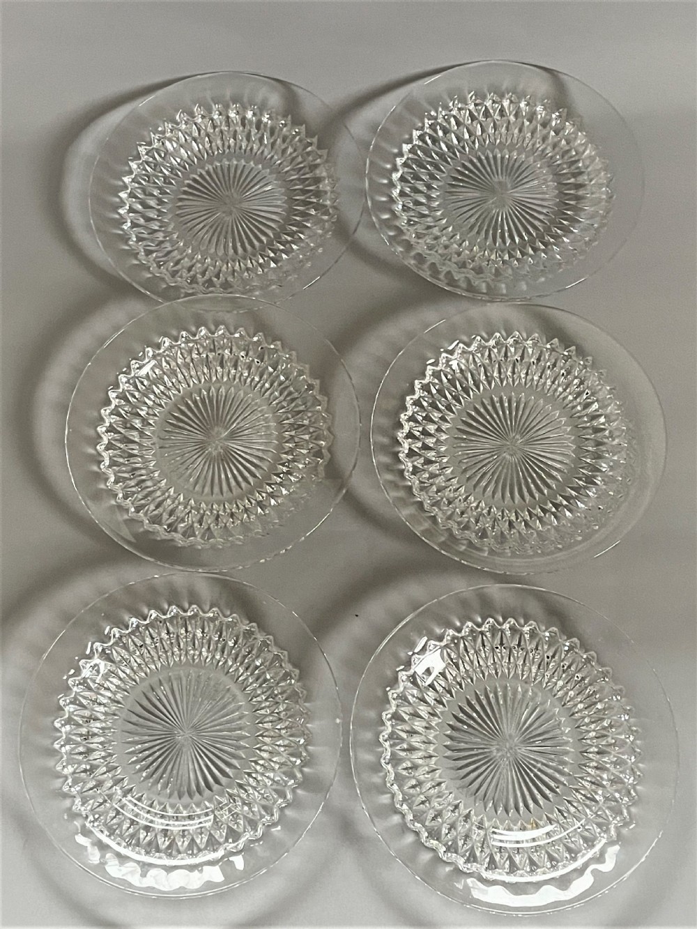 A Delightful Set of Six Glass Ice Plates View II