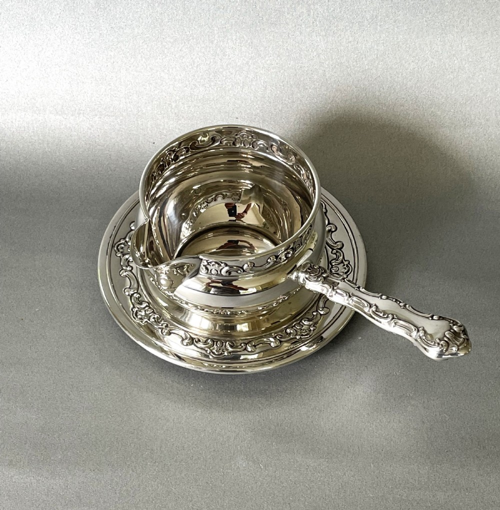 A Superb Gorham Sterling Silver Brandy Warmer & Saucer View II
