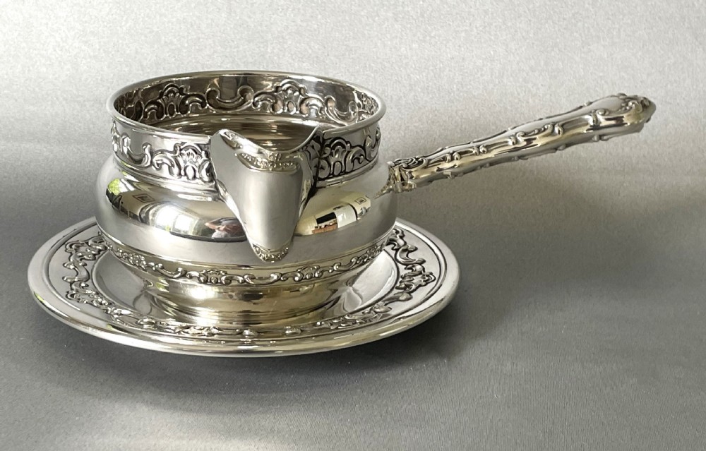 A Superb Gorham Sterling Silver Brandy Warmer & Saucer View III