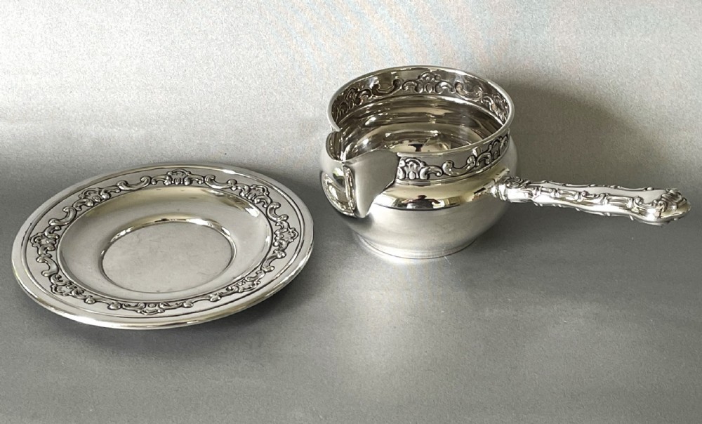 A Superb Gorham Sterling Silver Brandy Warmer & Saucer View IV