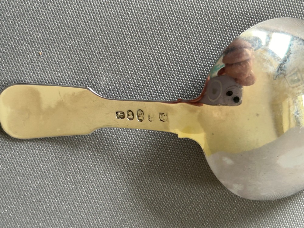 A Georgian silver Fiddle, Thread & Shell caddy spoon View II
