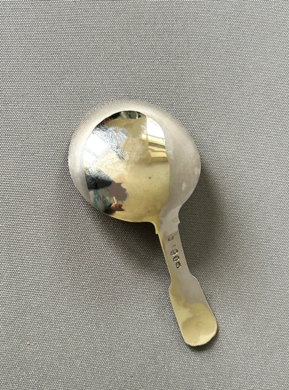 A Georgian silver Fiddle, Thread & Shell caddy spoon View V