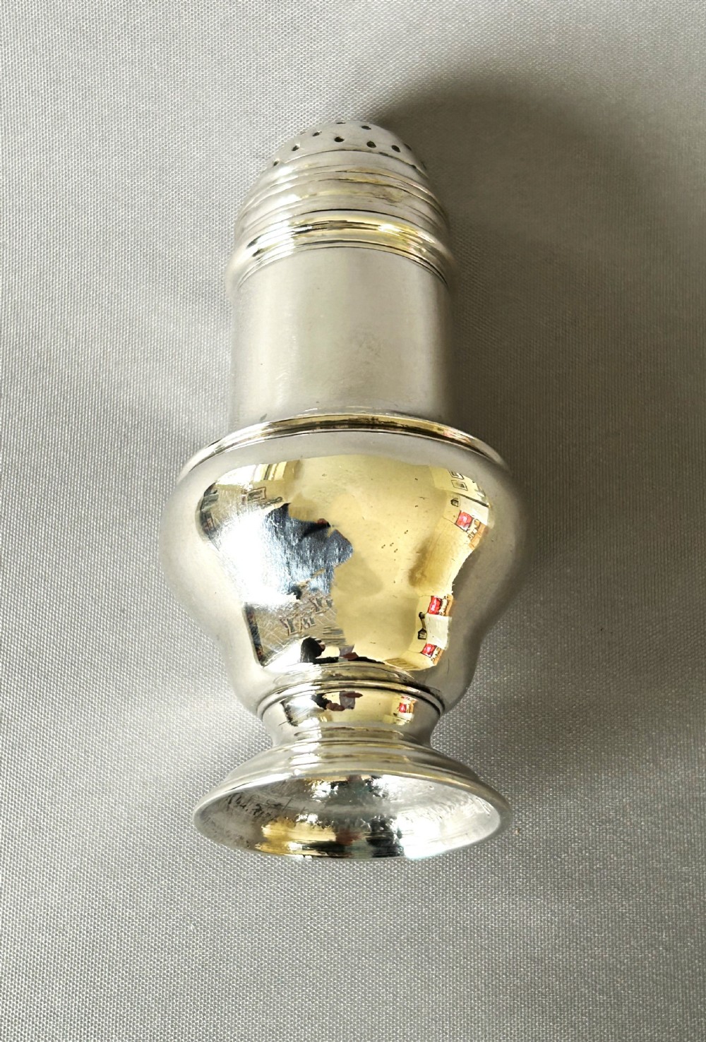 A rare 18th Century silver muffineer View V
