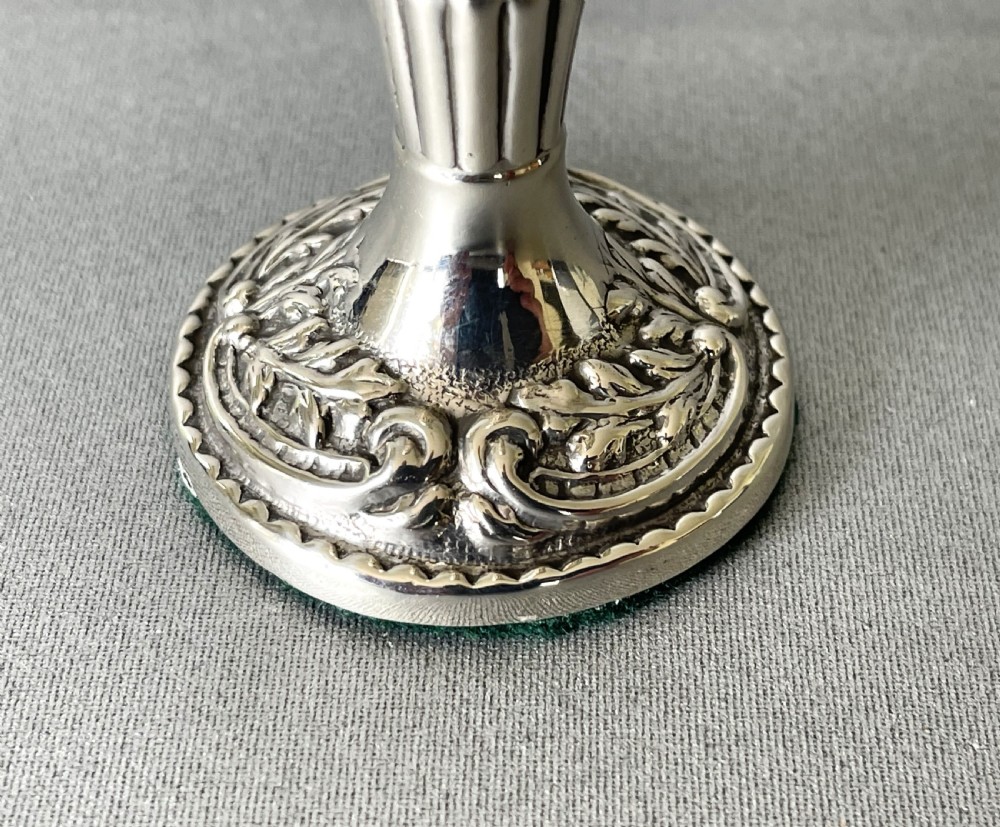 A Late Victorian Pretty Silver Bud/posy Vase View III