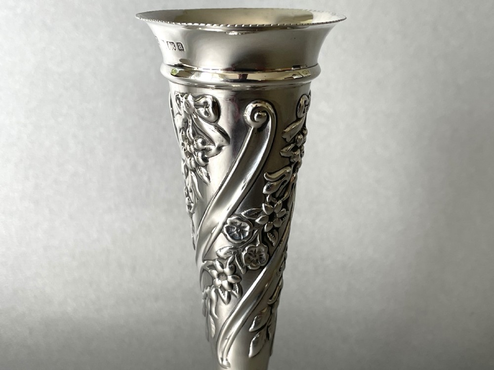 A Late Victorian Pretty Silver Bud/posy Vase View IV