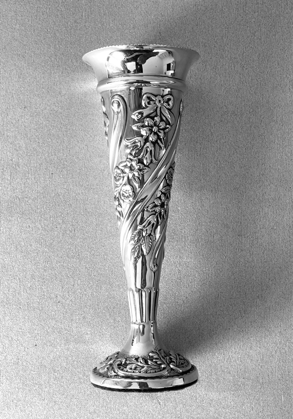 A Late Victorian Pretty Silver Bud/posy Vase View V