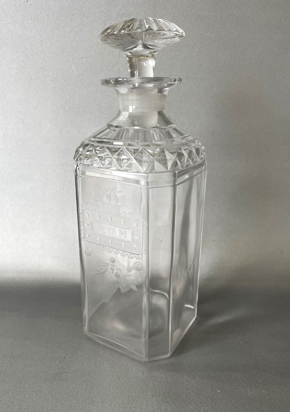 An Unusual Georgian Etched Rum Decanter