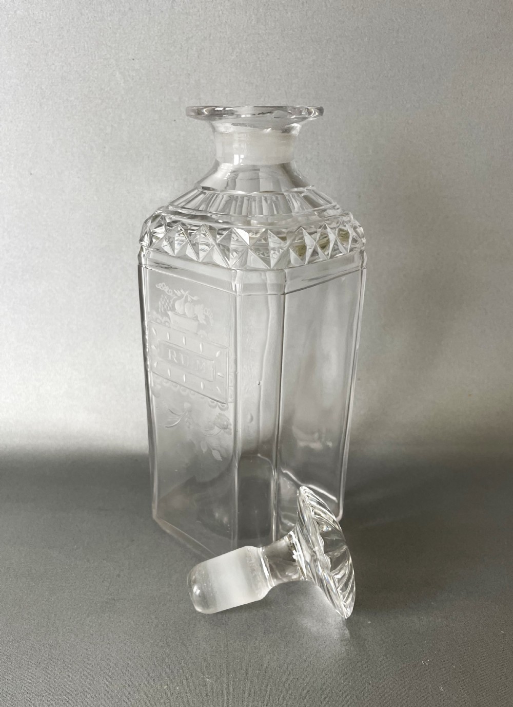 An Unusual Georgian Etched Rum Decanter View III