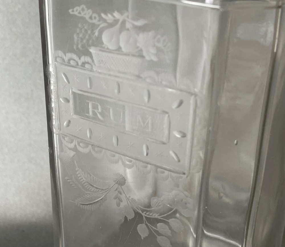 An Unusual Georgian Etched Rum Decanter View IV
