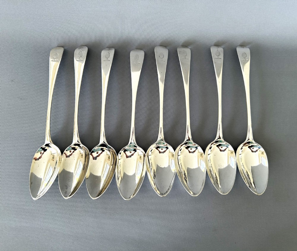 A set of 8 Bateman Family 18th Century tablespoons View II
