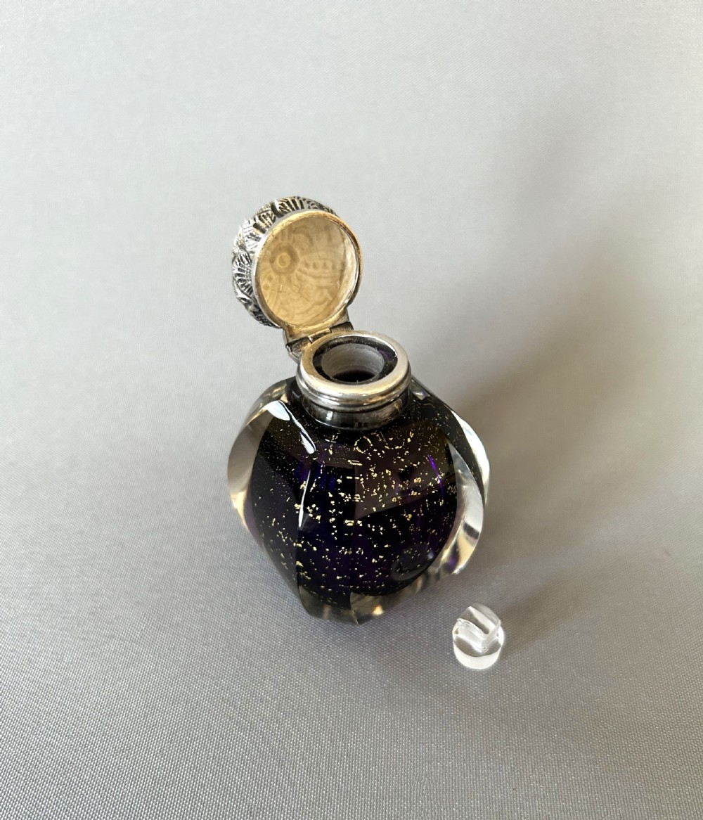 A fabulous Victorian silver mounted scent bottle with gold leaf View VI