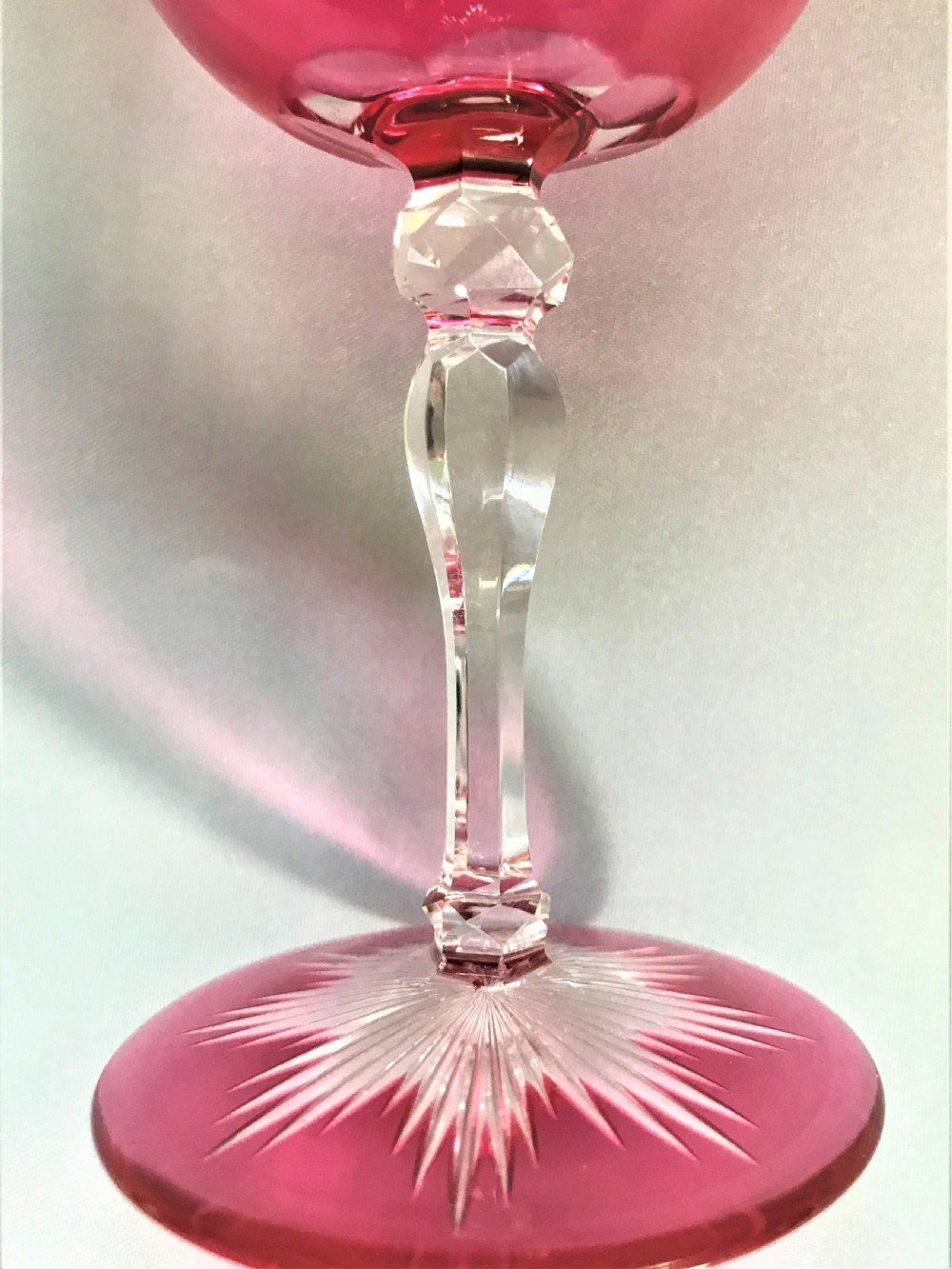 A superb set of 6 Victorian cranberry wine glasses View VI