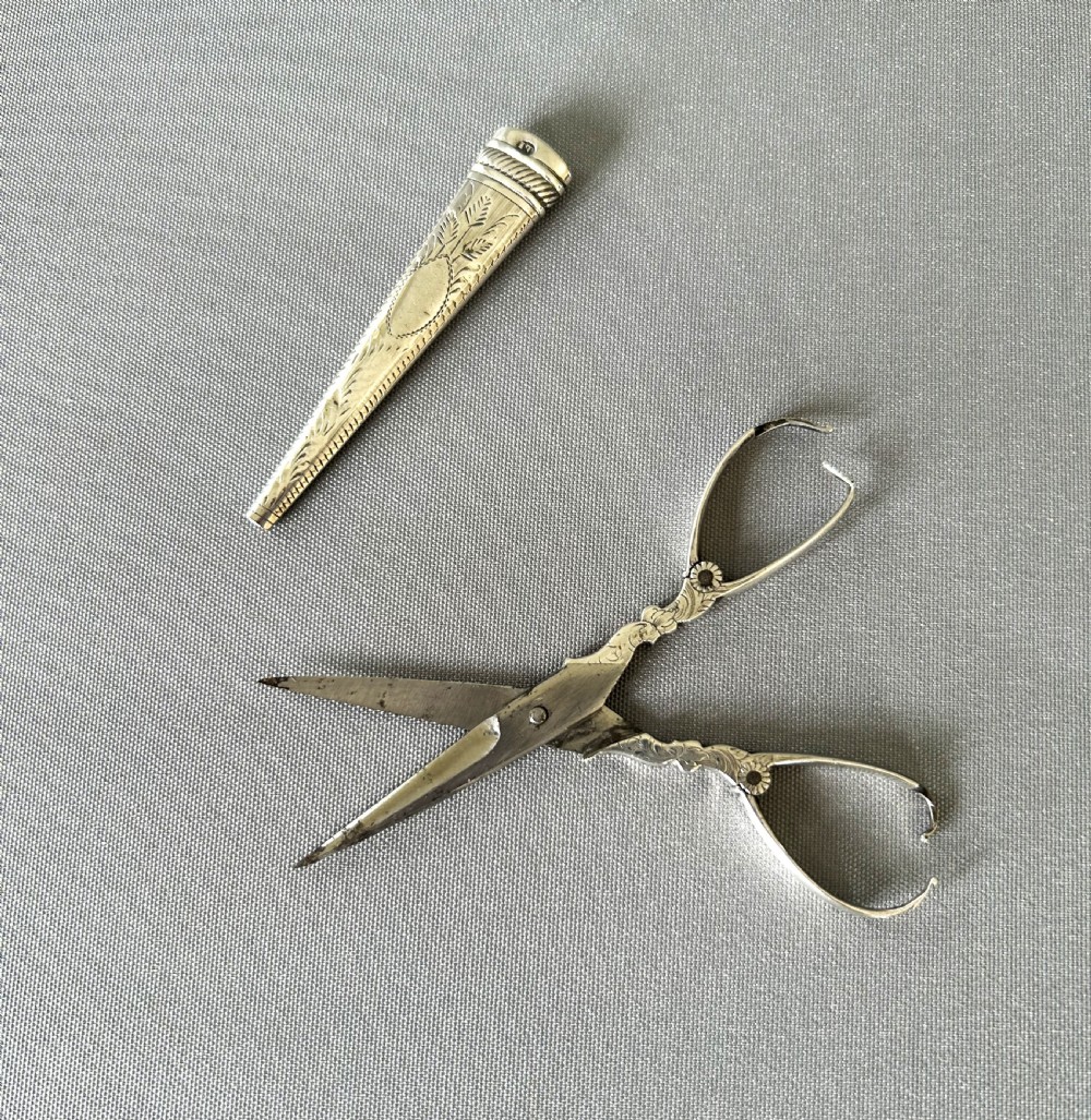 An exquisite pair of Georgian silver cased sewing scissors View VI
