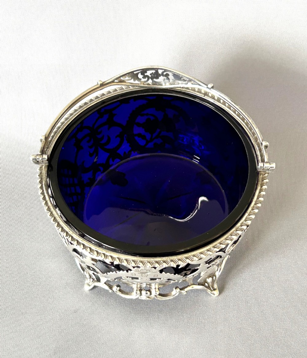 A gorgeous late Victorian pierced silver basket View V