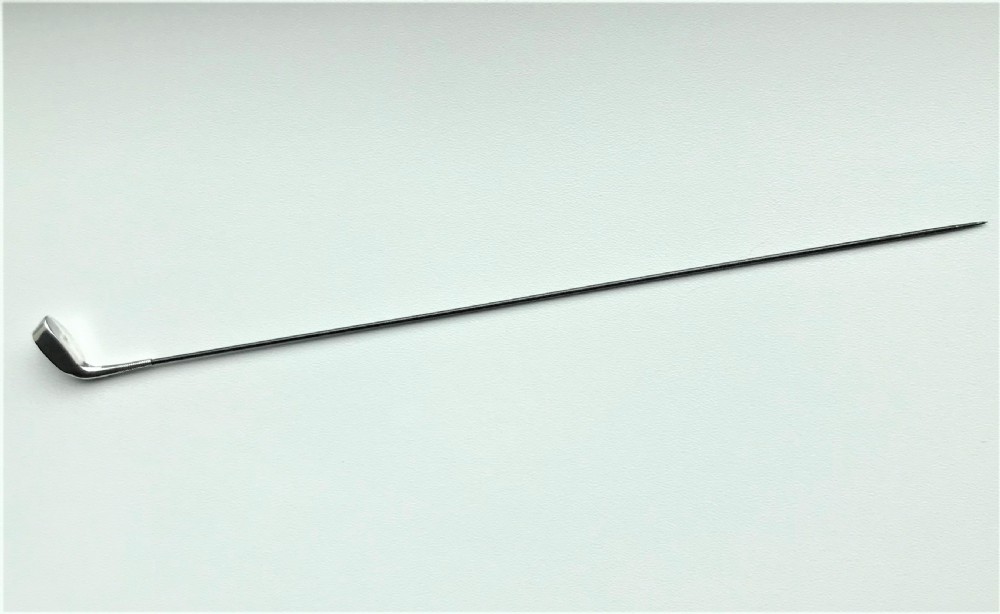 A rare Edwardian 'golf' club' silver hatpin View II