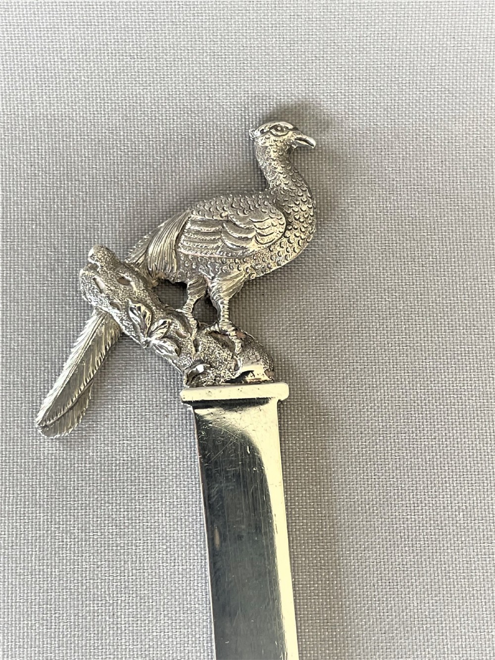 A rare Victorian silver game skewer by a female silversmith View II