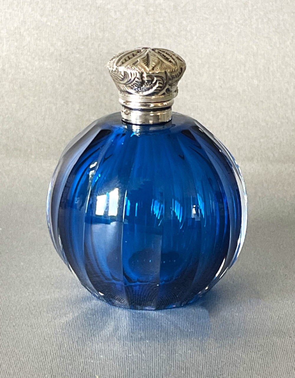 A Gorgeous Victorian Silver Mounted Scent Bottle