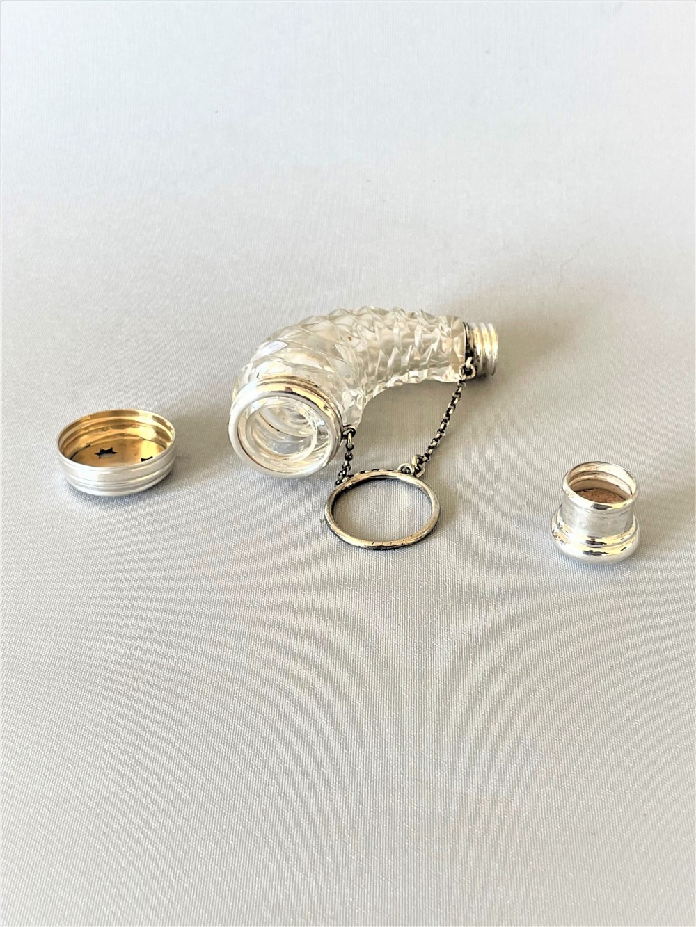A fabulous Victorian silver & glass cornucopia scent bottle View IV