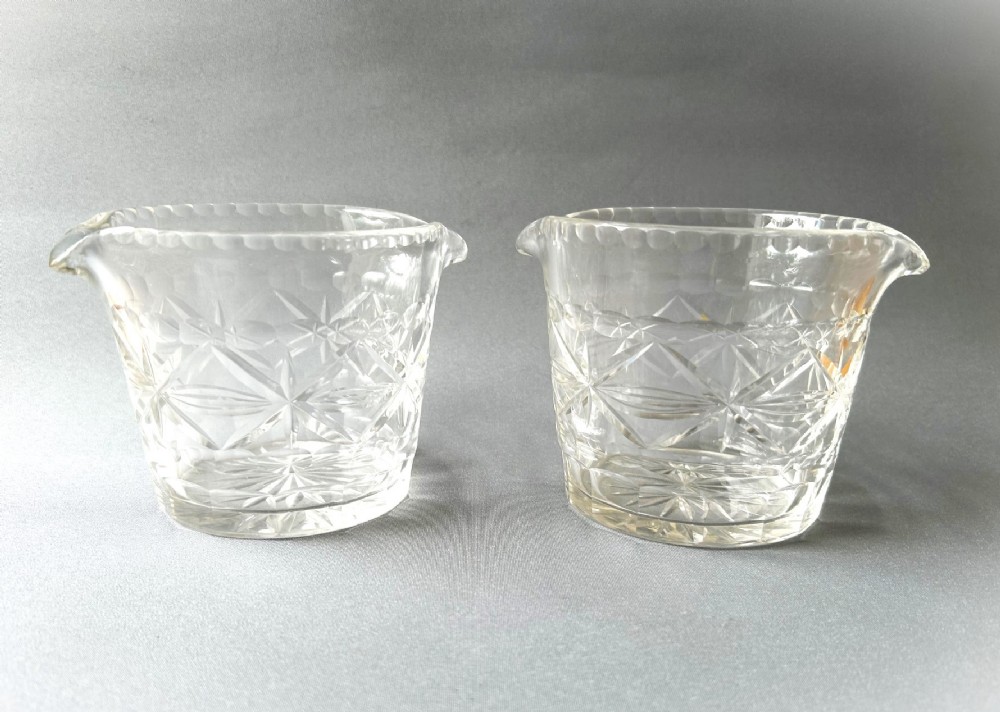 A handsome pair of Victorian cut glass rinser bowls