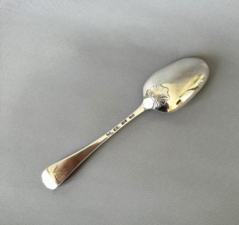 A fine 18th Century shell back silver table spoon View II