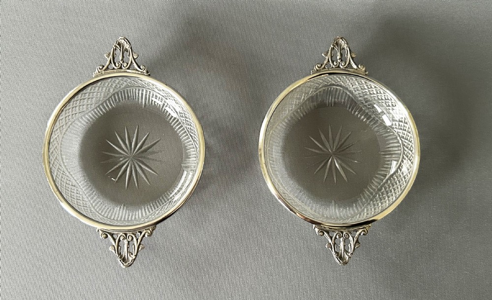 A gorgeous pair of Victorian silver mounted novelty trinket dishes View II