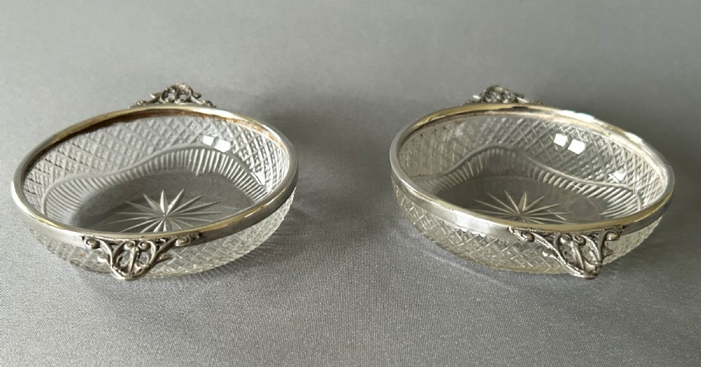 A gorgeous pair of Victorian silver mounted novelty trinket dishes View V