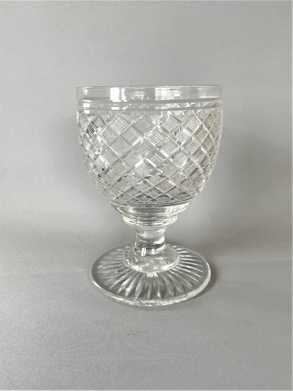 A fabulous Georgian revival cut glass wine goblet/rummer