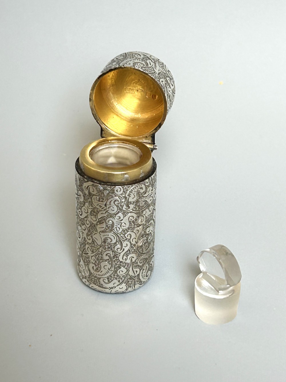 A superb Victorian all silver scent bottle by Sampson Morden View V