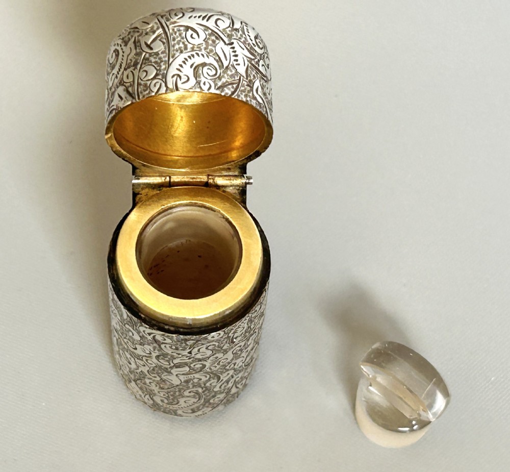 A superb Victorian all silver scent bottle by Sampson Morden View VIII