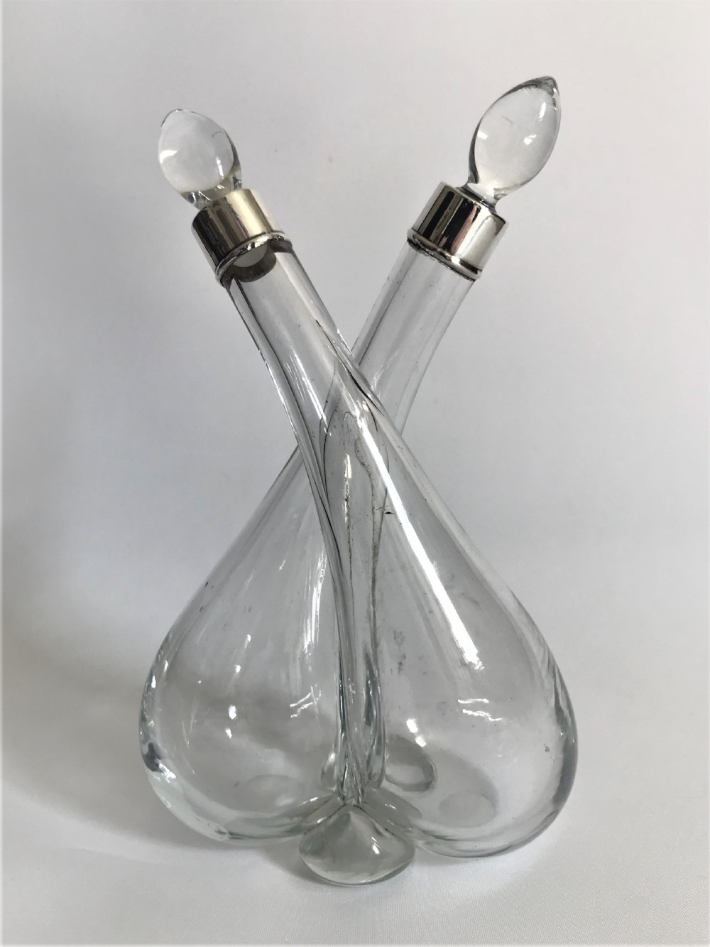 A fine silver mounted oil & vinegar bottle View II