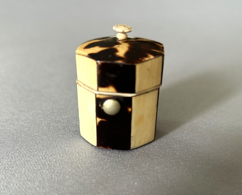 A lovely mid Victorian novelty 'tea caddy' thimble holder View II