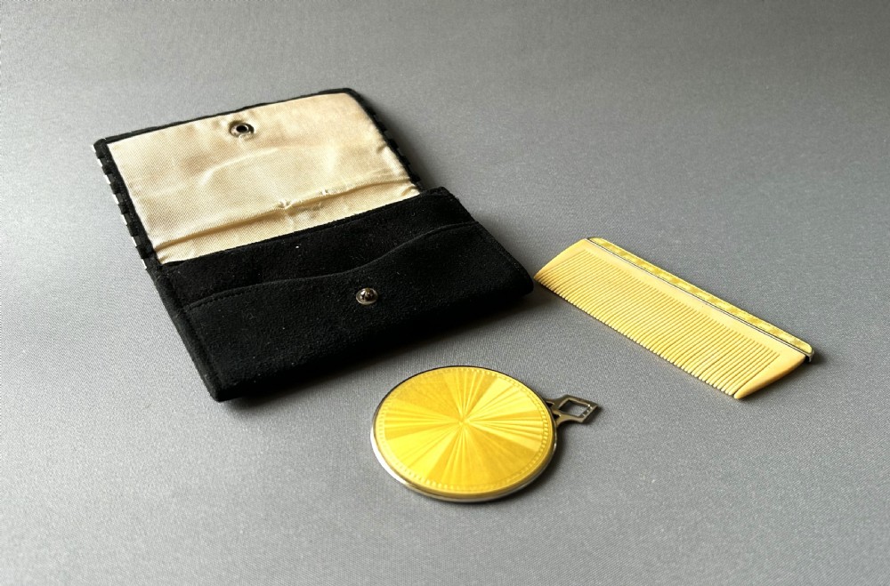 An exquisite silver & enamel travelling vanity duo View III