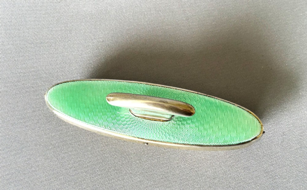An Art Deco silver & guilloche enamel nail buffer View IV