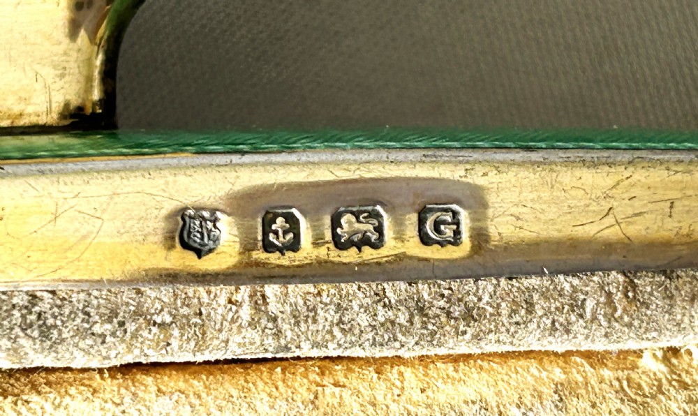 An Art Deco silver & guilloche enamel nail buffer View V