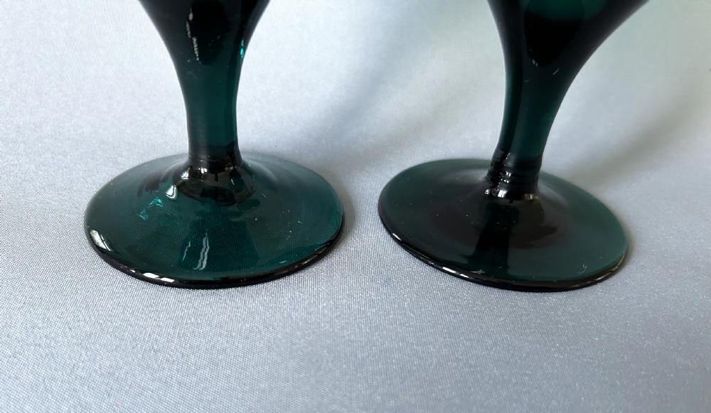 A gorgeous pair of Bristol Green Georgian wine glasses View IV