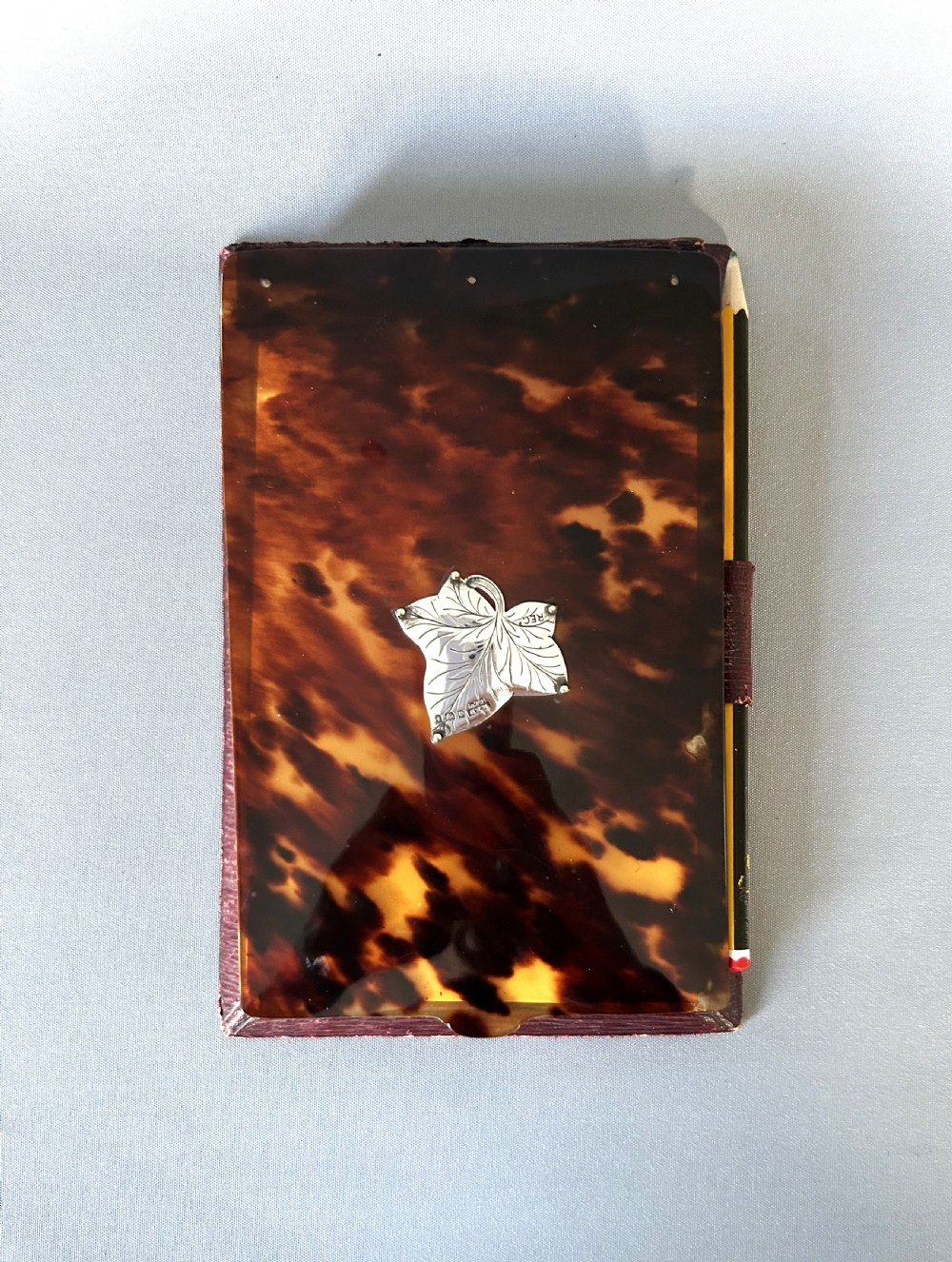A gorgeous silver & tortoiseshell desk notebook View IX