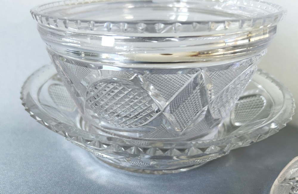 A fabulous early Victorian 3 part cut glass butter dish View VIII
