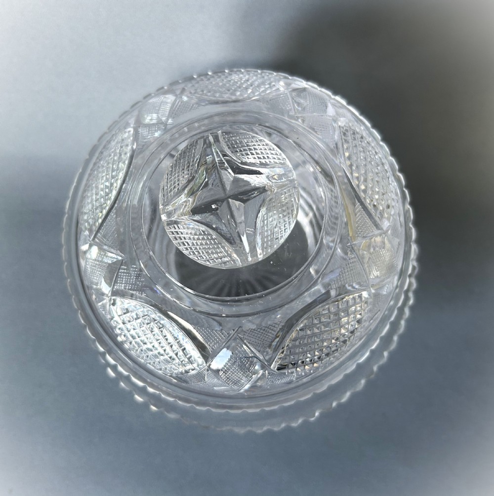 A fabulous early Victorian 3 part cut glass butter dish View IX