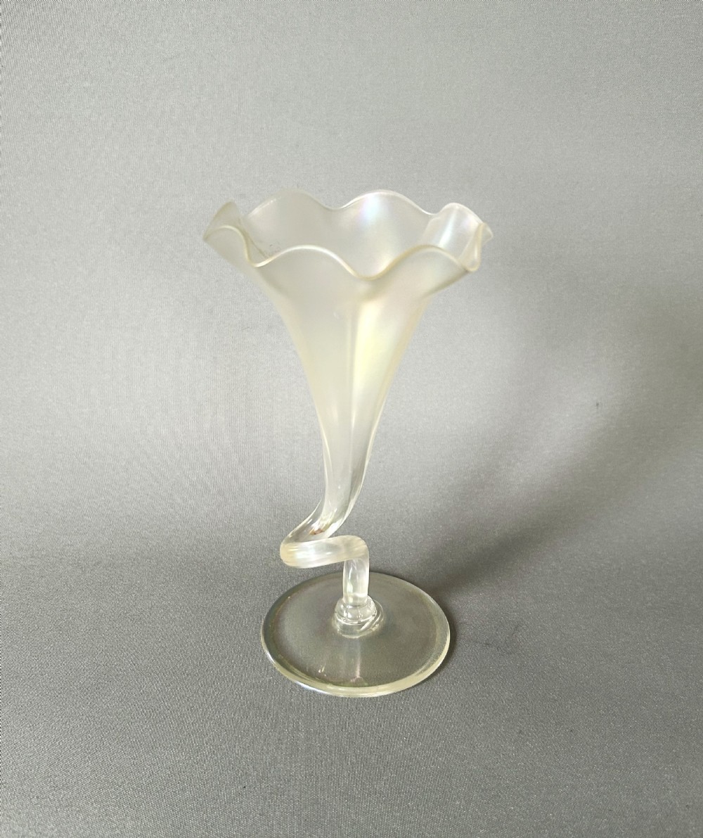 An Art Nouveau iridescent glass posy vase View II
