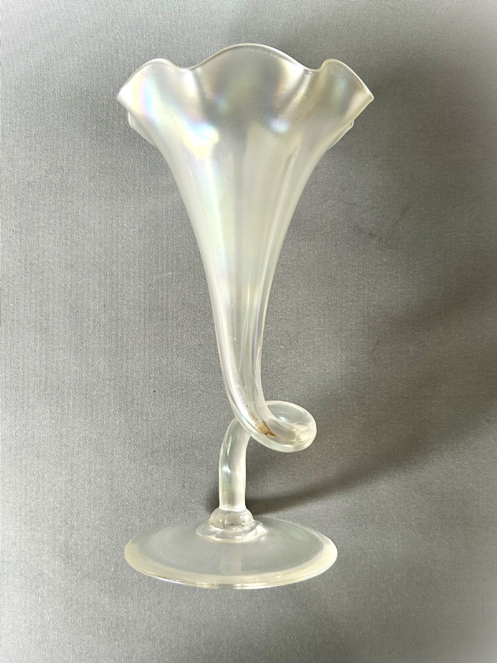 An Art Nouveau iridescent glass posy vase View VII