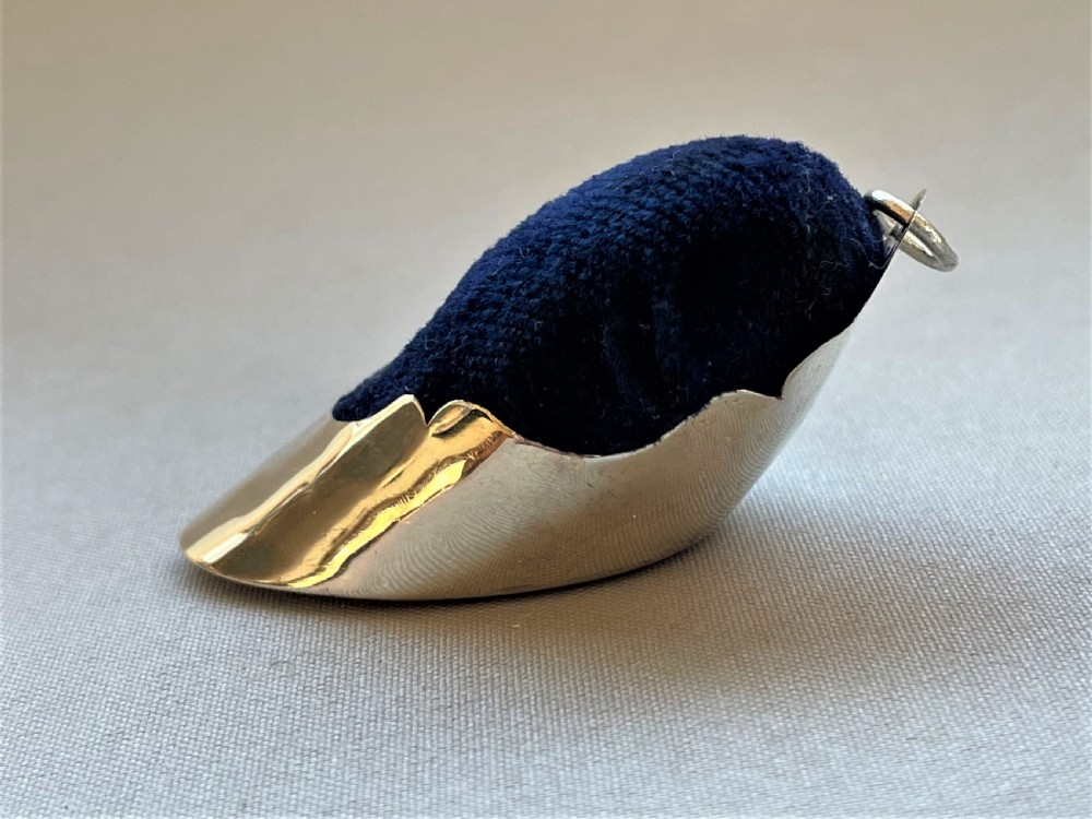 A rare Victorian silver 'hoof' pin cushion View II