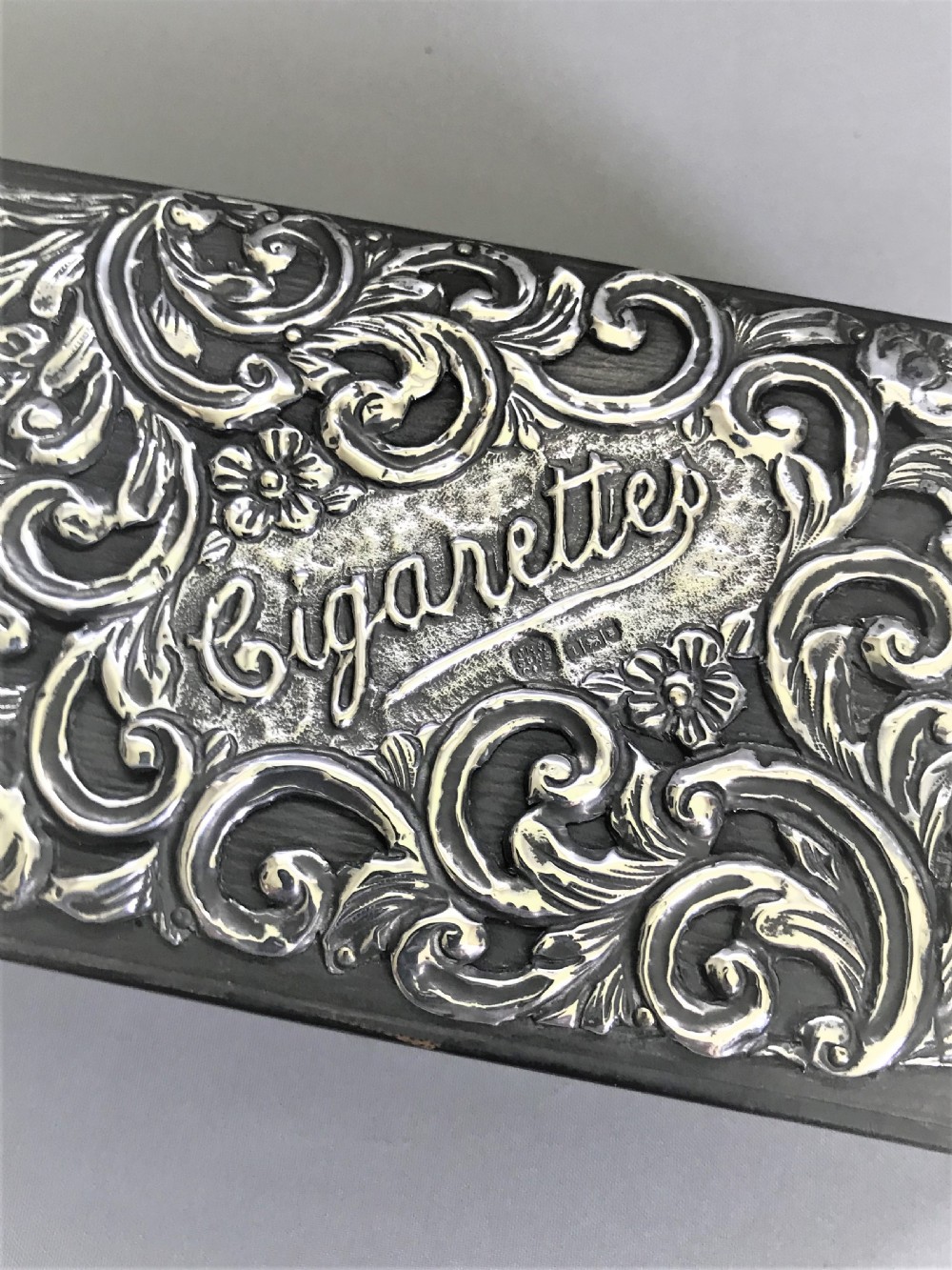 A superb Edwardian silver mounted table cigarette box View VII