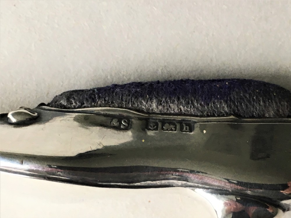 An unusual Edwardian silver shoe pin cushion View VI