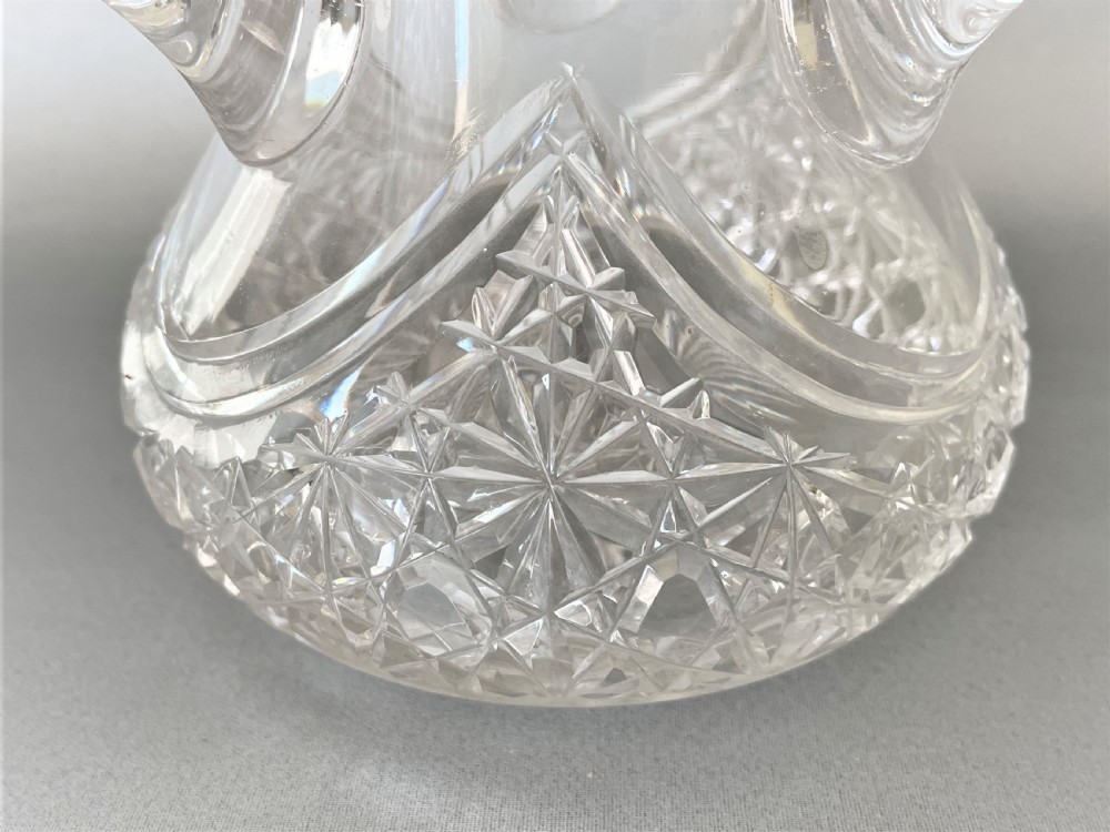 Superb late Victorian silver mounted cut glass decanter View III